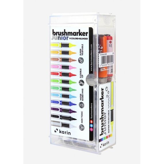 karin Brushmarker Junior Blau, Braun, Gold, Grün, Lila, Pink, Rot, Türkis, Gelb 11 Stück(e)