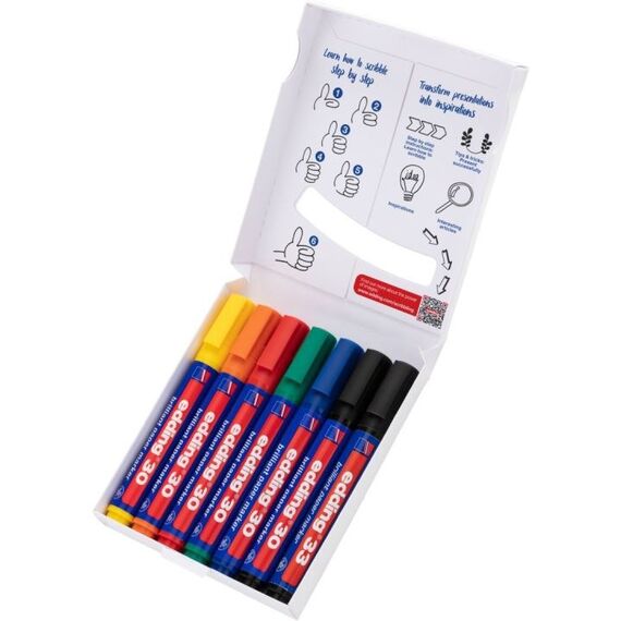 Edding Colourful Flipchart Kit Permanent-Marker Sortiert Schwarz, Blau, Grün, Orange, Rot, Gelb 7 Stück(e), 3 image