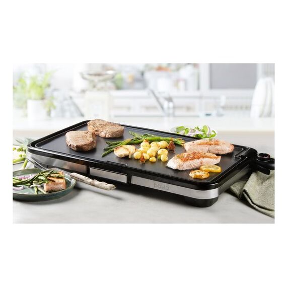 Domo DO9263G Elektro-Grillplatte Freistehend 2200 W Schwarz, Edelstahl, 2 image