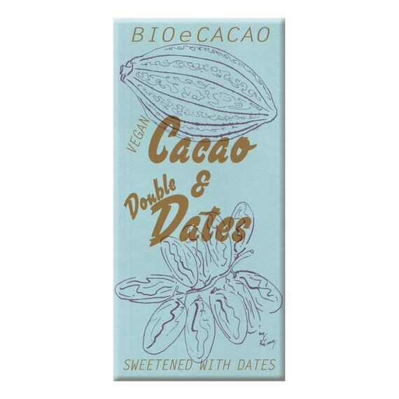 BioeCacao Cacao & Double Dates dunkle Schokolade 90 g