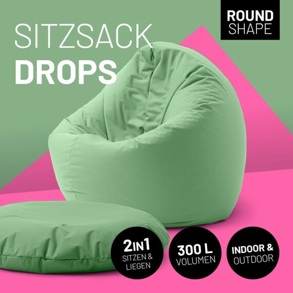 Lumaland Runder Sitzsack 2 in 1 Hellgrün Drinnen Stuhl, 2 image