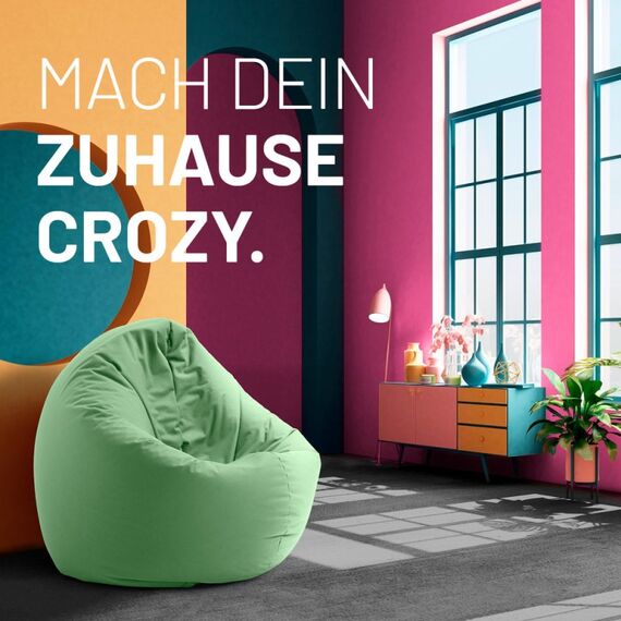 Lumaland Runder Sitzsack 2 in 1 Hellgrün Drinnen Stuhl, 3 image