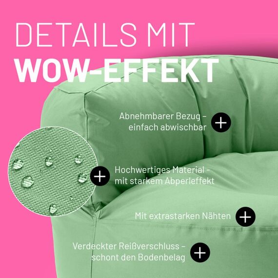 Lumaland Sitzsack-Sofa Hellgrün Drinnen Stuhl, 5 image