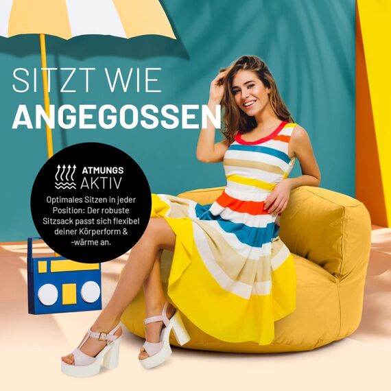 Lumaland Sitzsack-Sofa Gelb Drinnen Stuhl, 7 image
