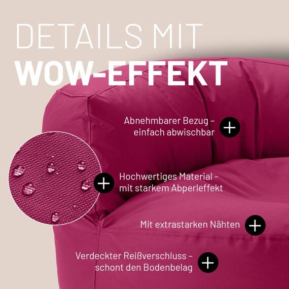 Lumaland Sitzsack-Sofa Burgund Drinnen Stuhl, 5 image