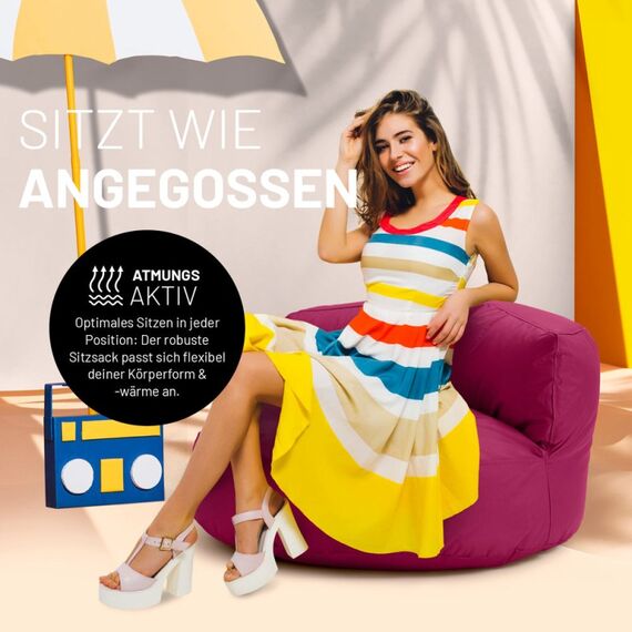 Lumaland Sitzsack-Sofa Burgund Drinnen Stuhl, 7 image