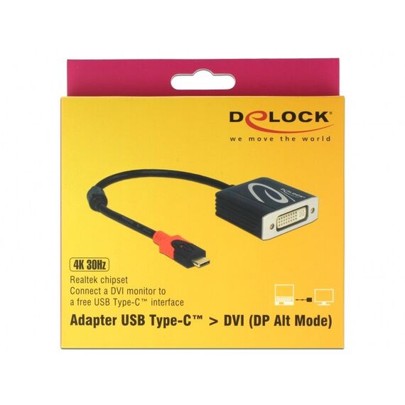 DeLOCK 61213 Videokabel-Adapter 0,2 m USB Typ-C DVI Schwarz