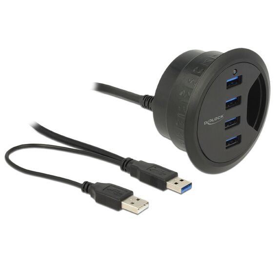 DeLOCK 62868 Schnittstellen-Hub USB 3.2 Gen 1 (3.1 Gen 1) Type-A 5000 Mbit/s Schwarz