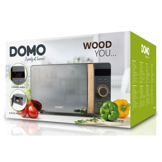 Domo DO3420 Mikrowelle Grau, Holz Solo-Mikrowelle Arbeitsplatte 20 l 800 W, 11 image