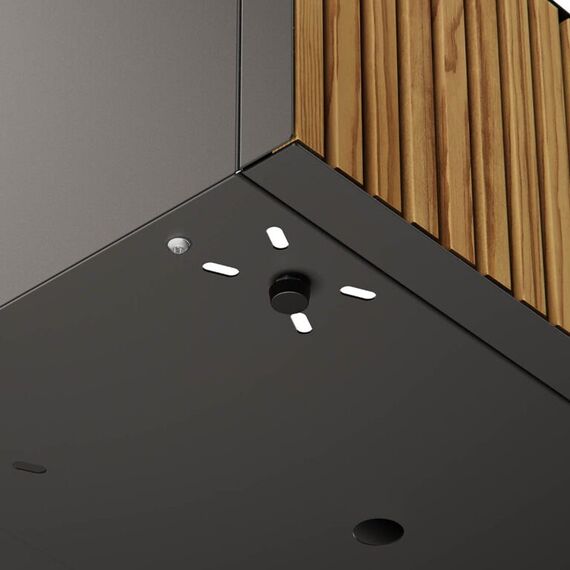 Herstera Deco Planter Xic Wood Drinnen/Draußen Pflanzgefäß Freistehend Fayence, Metall Schwarz, Holz, 10 image