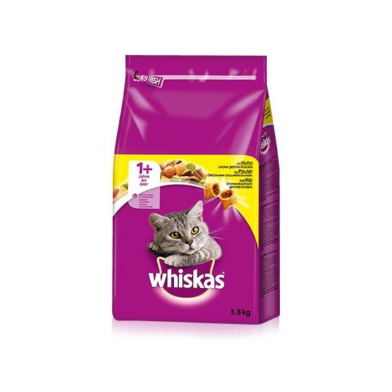 ‎Whiskas 325939 Katzen-Trockenfutter 3,8 kg Adult Huhn