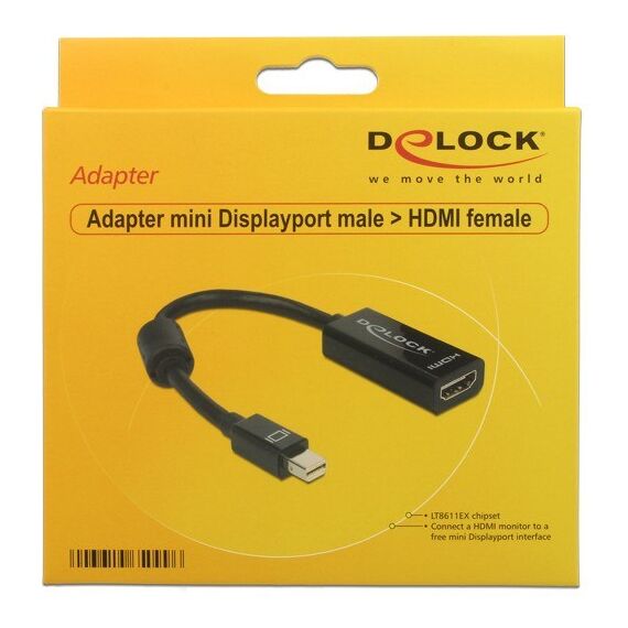 DeLOCK Adapter mini Displayport / HDMI 0,18 m HDMI Typ A (Standard) Schwarz