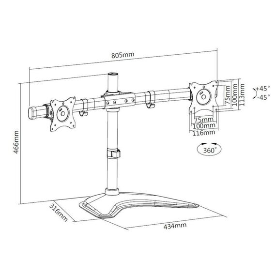 Multibrackets 3330 Flachbildschirm-Tischhalterung 68,6 cm (27") Tisch/Bank Schwarz, 12 image