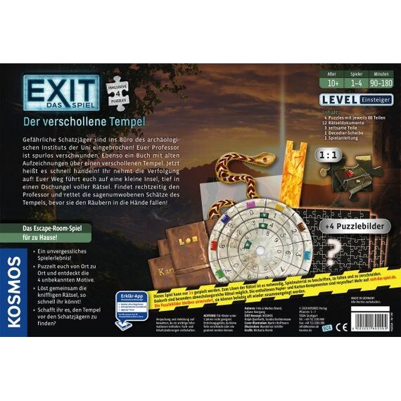 Kosmos EXIT - Das Spiel + Puzzle: Der verschollene Tempel