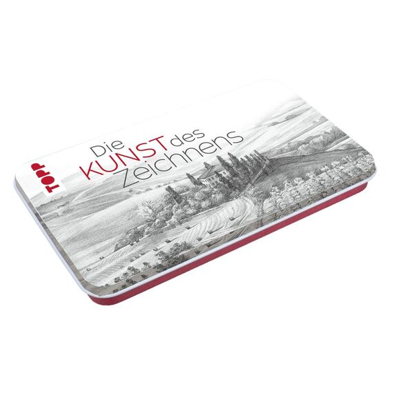 TOPP Verlag Die Kunst des Zeichnens Zeichenmaterial mit Metalldose