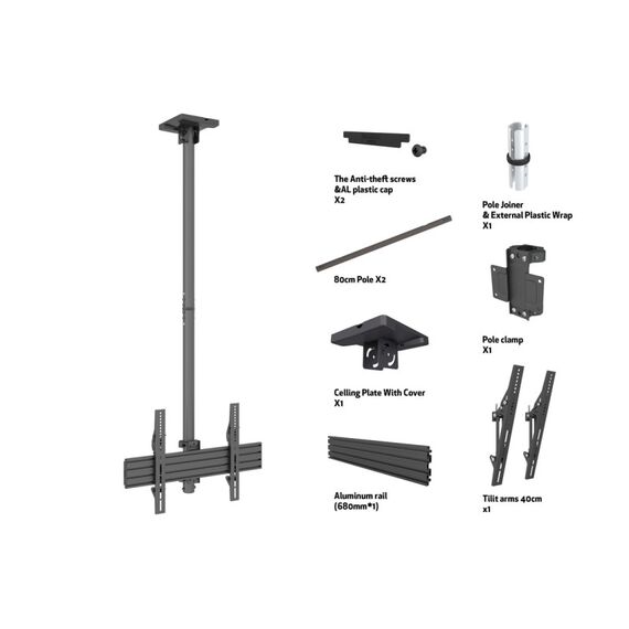 Multibrackets 3446 Halterung für Schilderdisplays 165,1 cm (65") Schwarz, 3 image