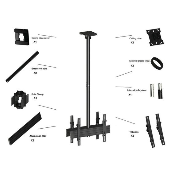 Multibrackets 3453 Halterung für Schilderdisplays 165,1 cm (65") Schwarz, 3 image