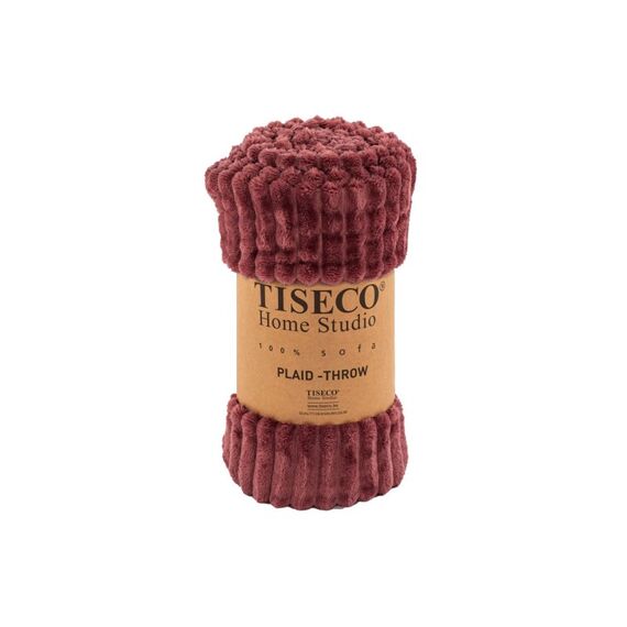 Tiseco RIBBLE Überwurfdecke 130 x 160 cm Polyester Bordeaux