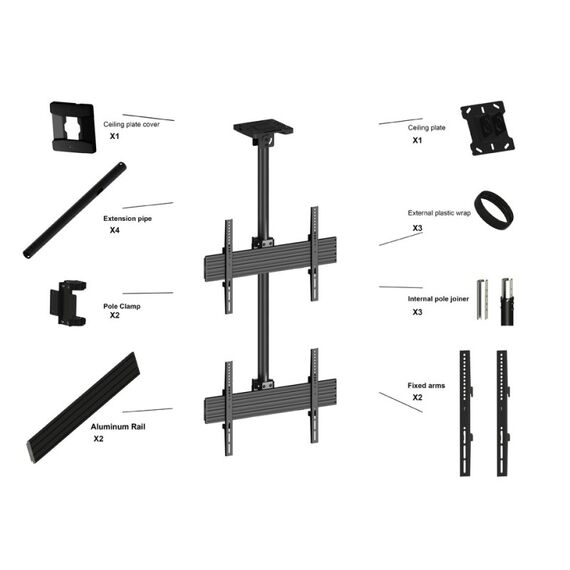 Multibrackets 3545 Halterung für Schilderdisplays 165,1 cm (65") Schwarz, 3 image