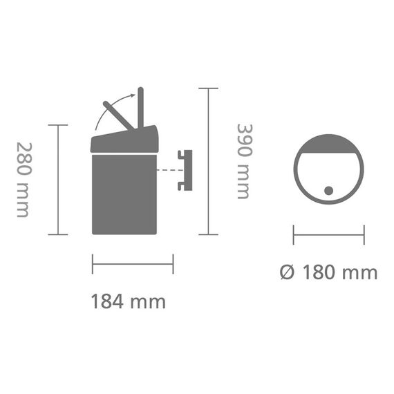 Brabantia 364488 Mülleimer 3 l Rund Kunststoff, Edelstahl Metallisch, Weiß, 2 image