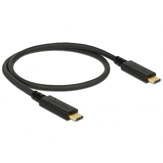 DeLOCK 83042 USB Kabel USB 3.2 Gen 2 (3.1 Gen 2) 0,5 m USB C 10 Gbit/s Schwarz, Farbe: Schwarz, Länge: 0,5 m