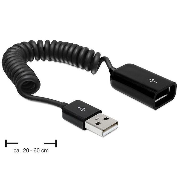 DeLOCK USB 2.0 0.6m USB Kabel 0,6 m USB A 0,48 Gbit/s Schwarz