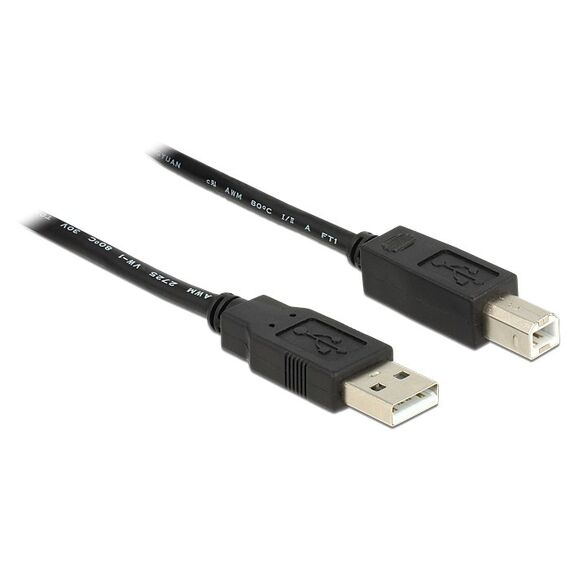 DeLOCK 20m, USB2.0-A - USB2.0-B USB Kabel USB A USB B 0,48 Gbit/s Schwarz, Länge: 20 m, 2 image