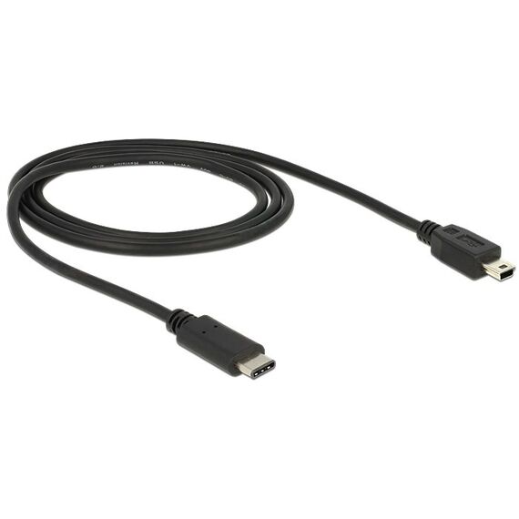 DeLOCK 83603 USB Kabel USB 2.0 1 m USB C Mini-USB B 0,48 Gbit/s Schwarz
