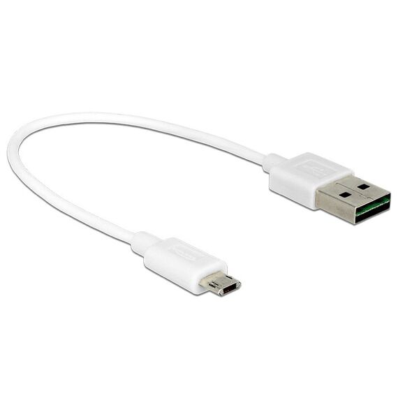 DeLOCK 84805 USB Kabel USB 2.0 0,2 m USB A Micro-USB B 0,48 Gbit/s Weiß