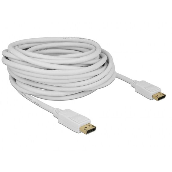 DeLOCK 84863 DisplayPort-Kabel 10 m Weiß, Farbe: Weiß, Länge: 10 m