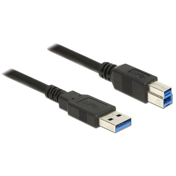 DeLOCK 85070 USB Kabel USB 3.2 Gen 1 (3.1 Gen 1) 5 m USB A USB B 5 Gbit/s Schwarz, Farbe: Schwarz, Länge: 5 m