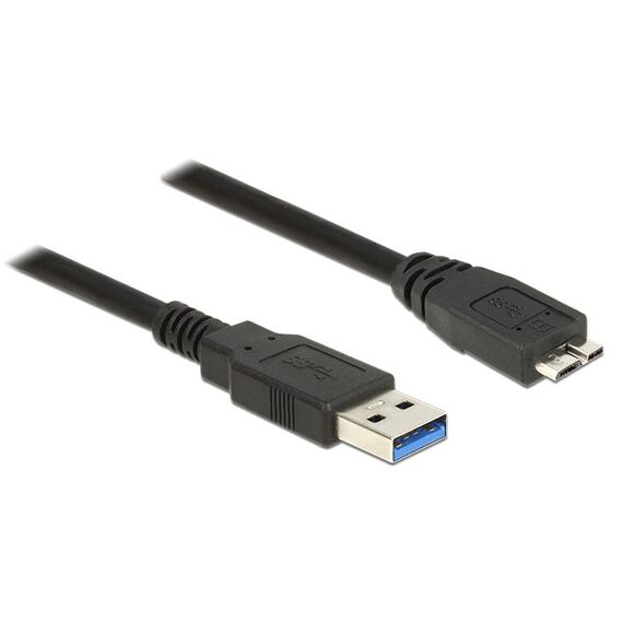 DeLOCK 85074 USB Kabel USB 3.2 Gen 1 (3.1 Gen 1) 2 m USB A Micro-USB B 5 Gbit/s Schwarz, Farbe: Schwarz, Länge: 2 m