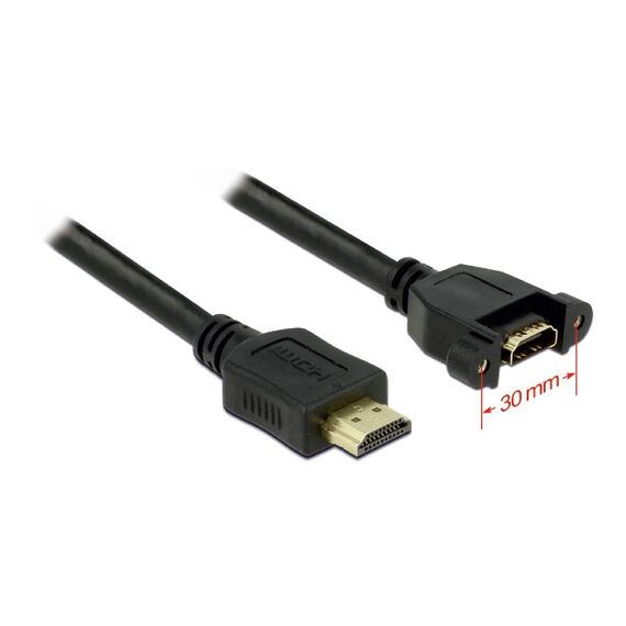 DeLOCK 1m 2xHDMI HDMI-Kabel HDMI Typ A (Standard) Schwarz