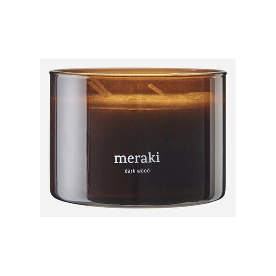 Meraki Home 366650305 Wachskerze Zylinder Holz Bernstein 1 Stück(e)