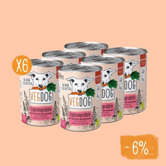 VEGDOG 370093 Hunde-Dosenfutter Amaranth, Karotte, Linse Adult 400 g, 4 image