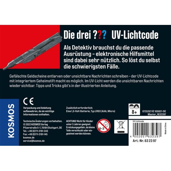 Kosmos Die drei ??? UV-Lichtcode