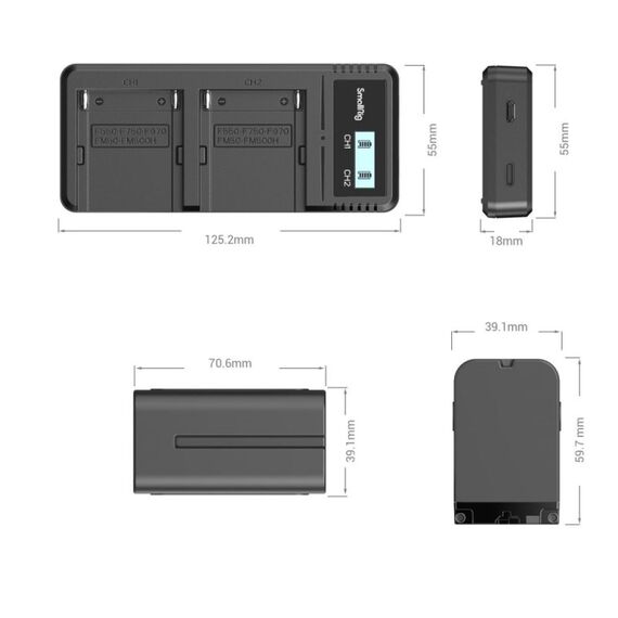 SmallRig 3823 Akkuladegerät Batterie für Digitalkamera AC, 3 image