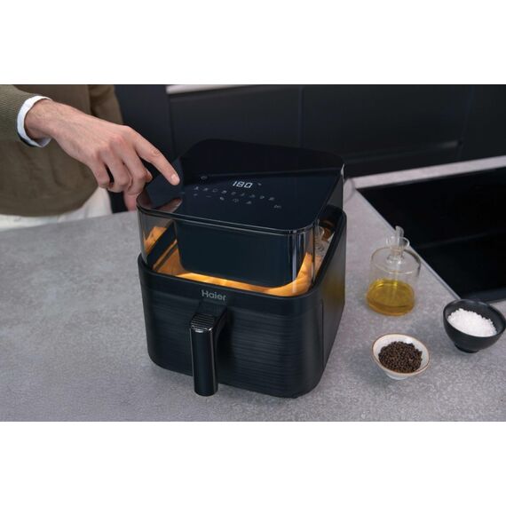 Haier HAF3AFW 021 Einzelbild 7 l Eigenständig 1600 W Heißluftfritteuse Schwarz, 9 image