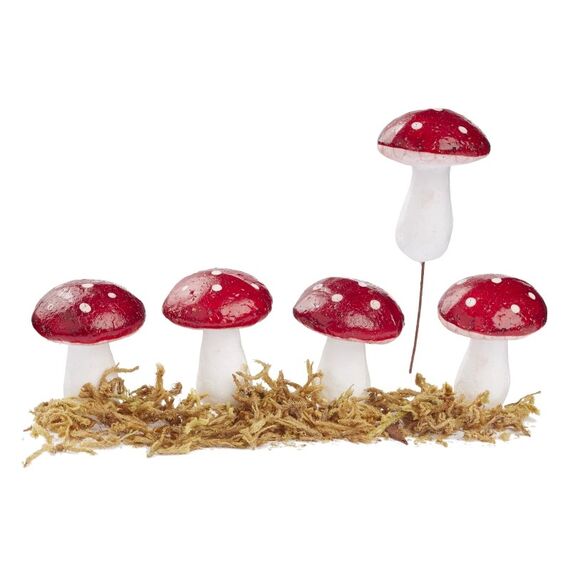 HobbyFun Fliegenpilz mit Moos ca. 4.5 cm