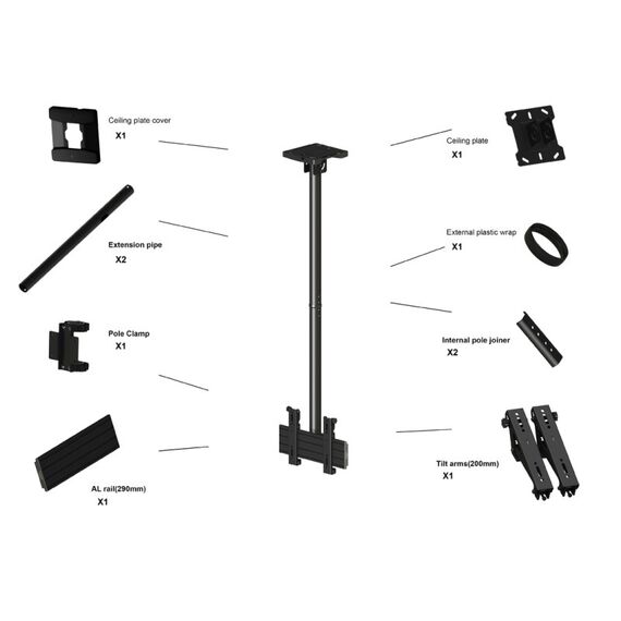 Multibrackets 3897 Halterung für Schilderdisplays 106,7 cm (42") Schwarz, 4 image