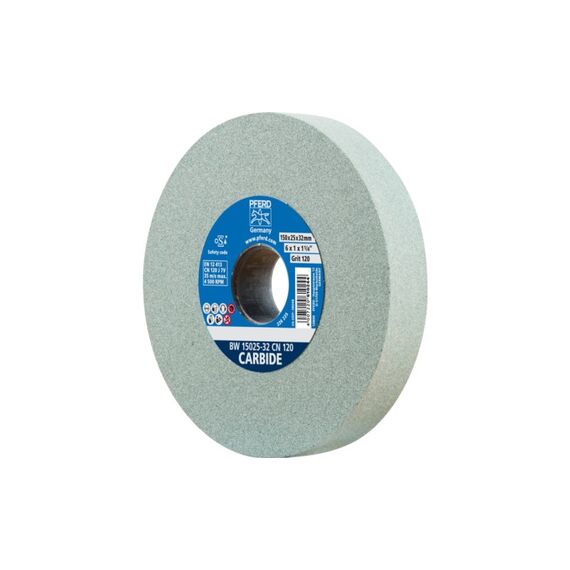 PFERD Schleifbockscheibe Ø 150x25 mm Bohrung-Ø 32 mm SiC120 für harte Materialien z.B. Hartmetall