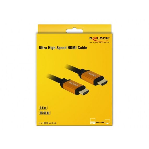 DeLOCK 85726 HDMI-Kabel 0,5 m HDMI Typ A (Standard) Schwarz, Gold, 2 image