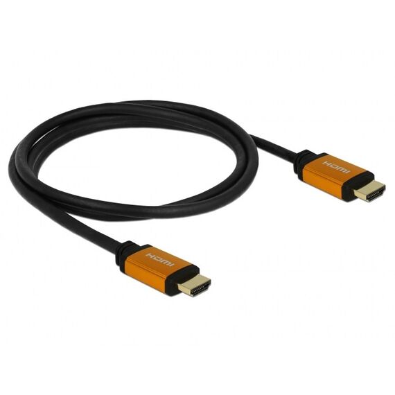 DeLOCK 85728 HDMI-Kabel 1,5 m HDMI Typ A (Standard) Schwarz, Gold, Farbe: Schwarz, Gold, Länge: 1,5 m