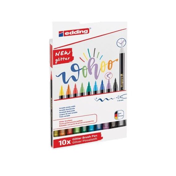 Edding 1340 Glitzer Filzstift Aqua, Schwarz, Blau, Grün, Hellgrün, Orange, Violett, Rot, Gelb 1 Stück(e)