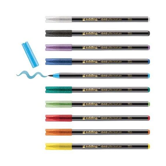Edding 1340 Glitzer Filzstift Aqua, Schwarz, Blau, Grün, Hellgrün, Orange, Violett, Rot, Gelb 1 Stück(e), 3 image