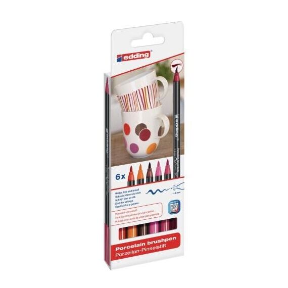 Edding 4200 Anthrazit, Bordeaux, Orange, Pink, Rot 6 Stück(e)