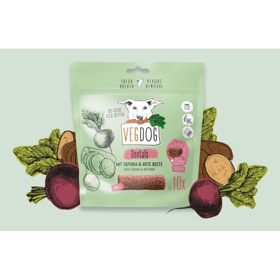 VEGDOG 400001 Hunde-/Katzenleckerli Hund Leckerli Rote Bete, Süßkartoffeln 120 g