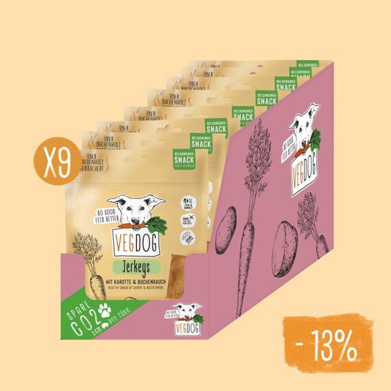 VEGDOG Jerkeys Hund Leckerli Karotte 80 g, 3 image