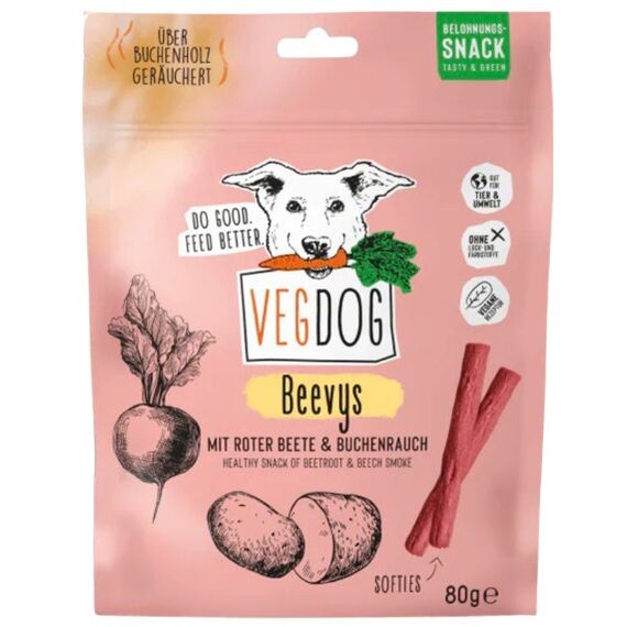 VEGDOG Beevys Hund Leckerli Rote Bete, Süßkartoffeln 80 g