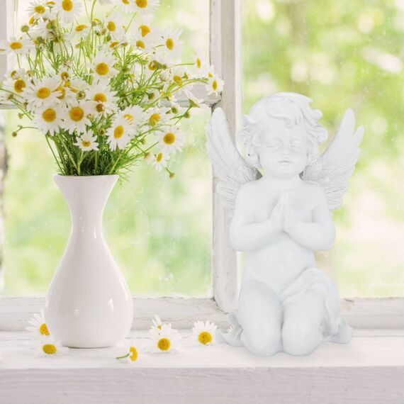 Relaxdays 10025665 Religiöse Gartenstatue Polyresin Weiß 1 Stück(e), 4 image